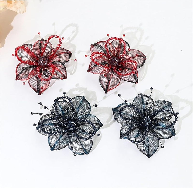 White Crystal Flower Sew On Brooch For Wedding Dress DIY Decorations - Image 4